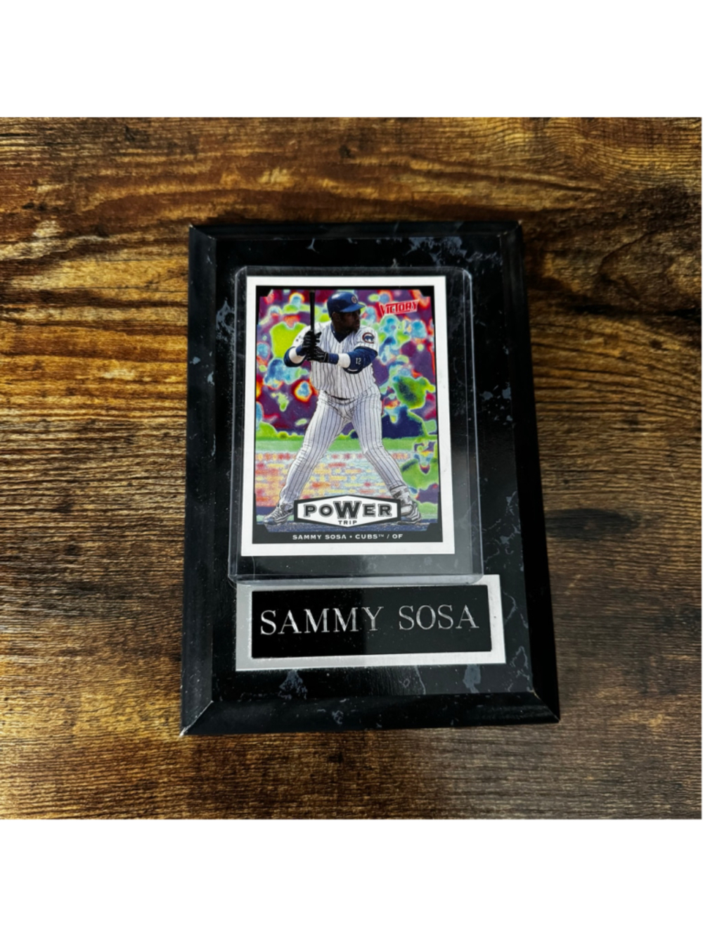 Vintage 1999 Sammy Sosa Chicago Cubs Baseball Card Wall Plaque